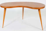 Mesa feitio  feijão. 3  pés palitos  em madeira... - Mesa feitio  feijão. 3  pés palitos  em madeira clara , design original dos anos 50 .