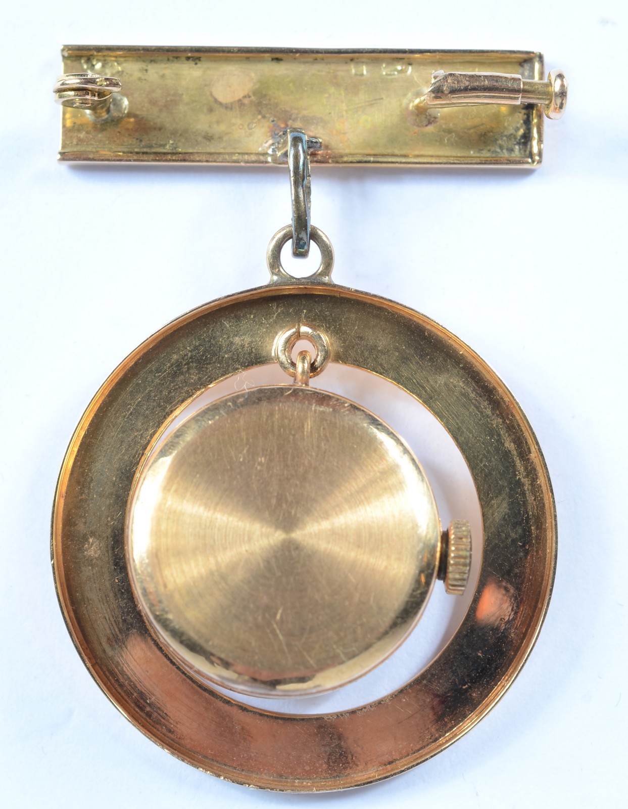 Broche/ relógio suíço, marca Arbeh - 17 rubis de ouro baixo. (Por... - foto 3 de 3