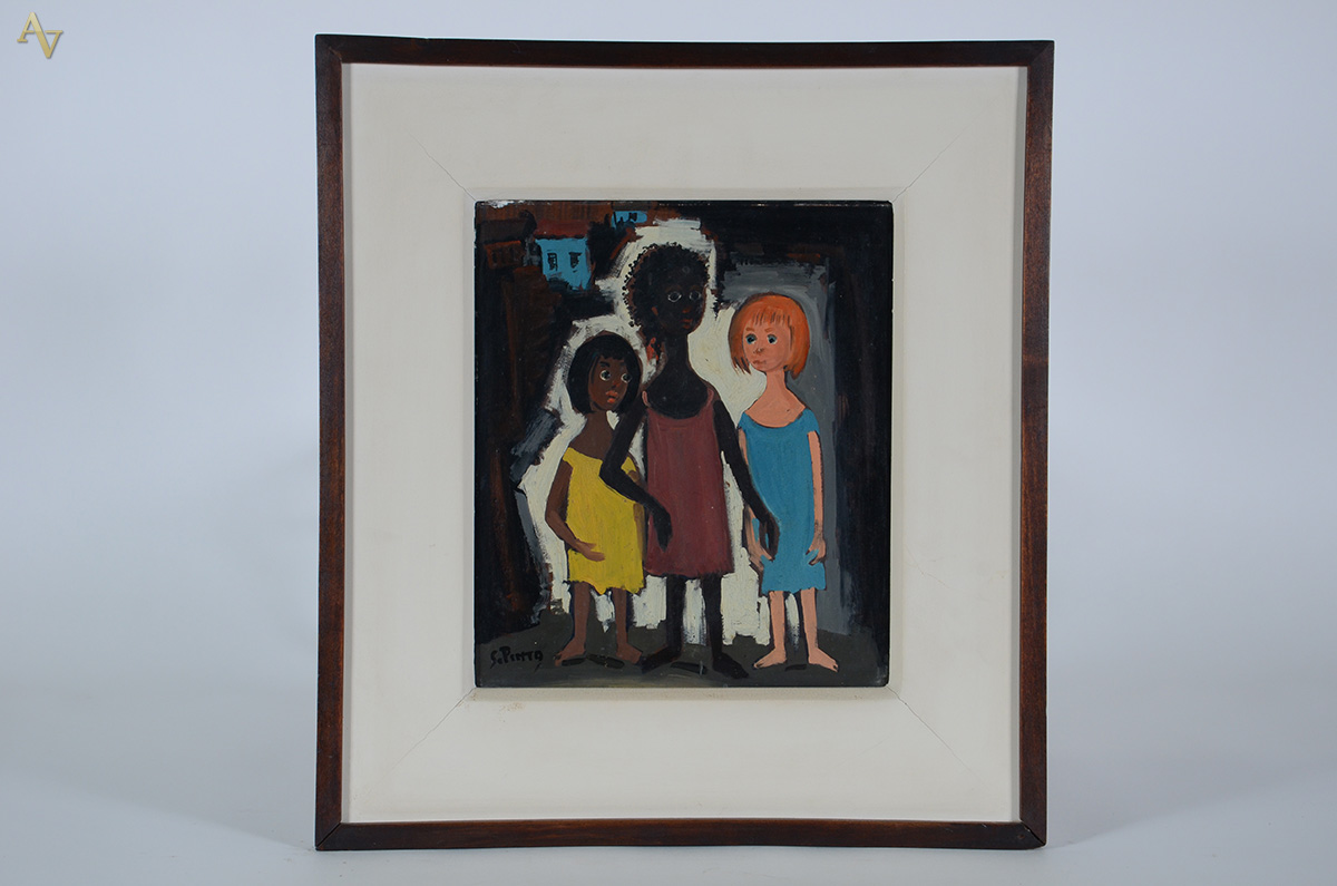 SYLVIO PINTO (1918 - 1997) - Meninas - ose - 33 x 28 - foto 1 de 3