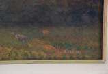 Vincenzo Cencin (1925-2010), Paisagem com figuras - Óleo sobre tela colado em madeira.