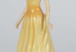 Royal Doulton (1815), October Opal - Escultura de porcelana inglesa representando dama de vestido amarelo.