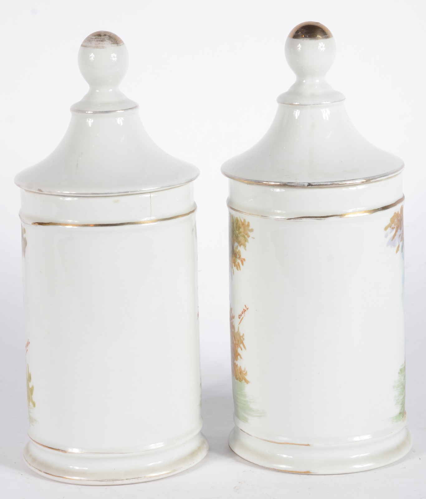 Dois potes de farmácia de porcelana alemã Dresden. - foto 2 de 11