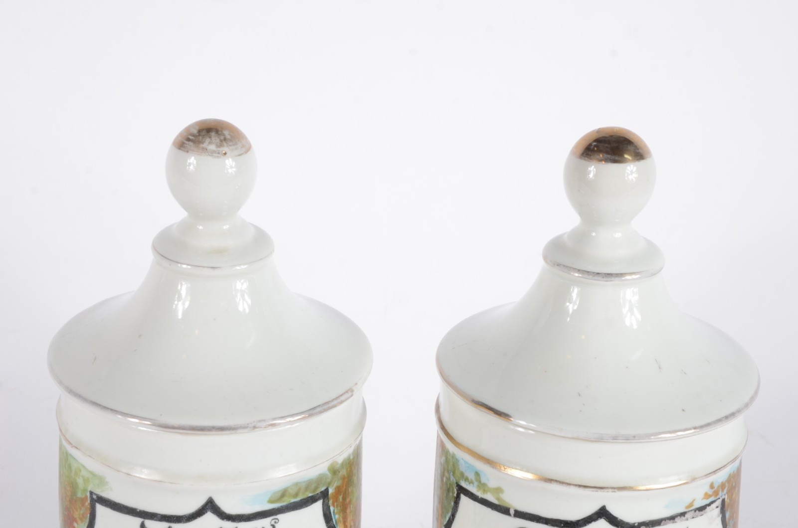 Dois potes de farmácia de porcelana alemã Dresden. - foto 4 de 11