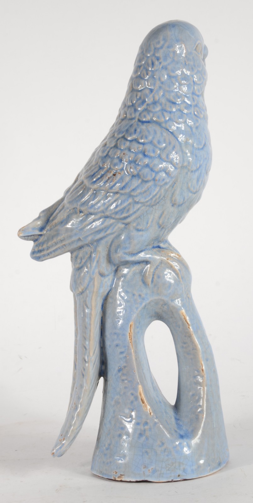 Escultura de cerâmica azul representando papagaio. - foto 4 de 10
