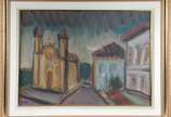 Carlos Bracher (1940), Igreja São Francisco de ... - Óleo sobre tela. Datado 1982.