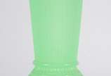 Vaso de opalina europeia na cor verde trabalhad... - Vaso de opalina europeia na cor verde trabalhado em gomos.