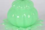Compoteira de opalina verde gomada com presento... - Compoteira de opalina verde gomada com presentoir (minimo bicado).