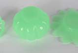Compoteira de opalina verde gomada com presento... - Compoteira de opalina verde gomada com presentoir (minimo bicado).