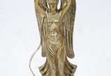 Par de abatjoures para 4 luzes cada de metal do... - Par de abatjoures para 4 luzes cada de metal dourado com figuras aladas com cúpulas.