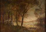 ESCOLA DE BARBIZON,  - Óleo sobre tela. Pequenos desgastes.