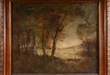 ESCOLA DE BARBIZON,  - Óleo sobre tela. Pequenos desgastes.