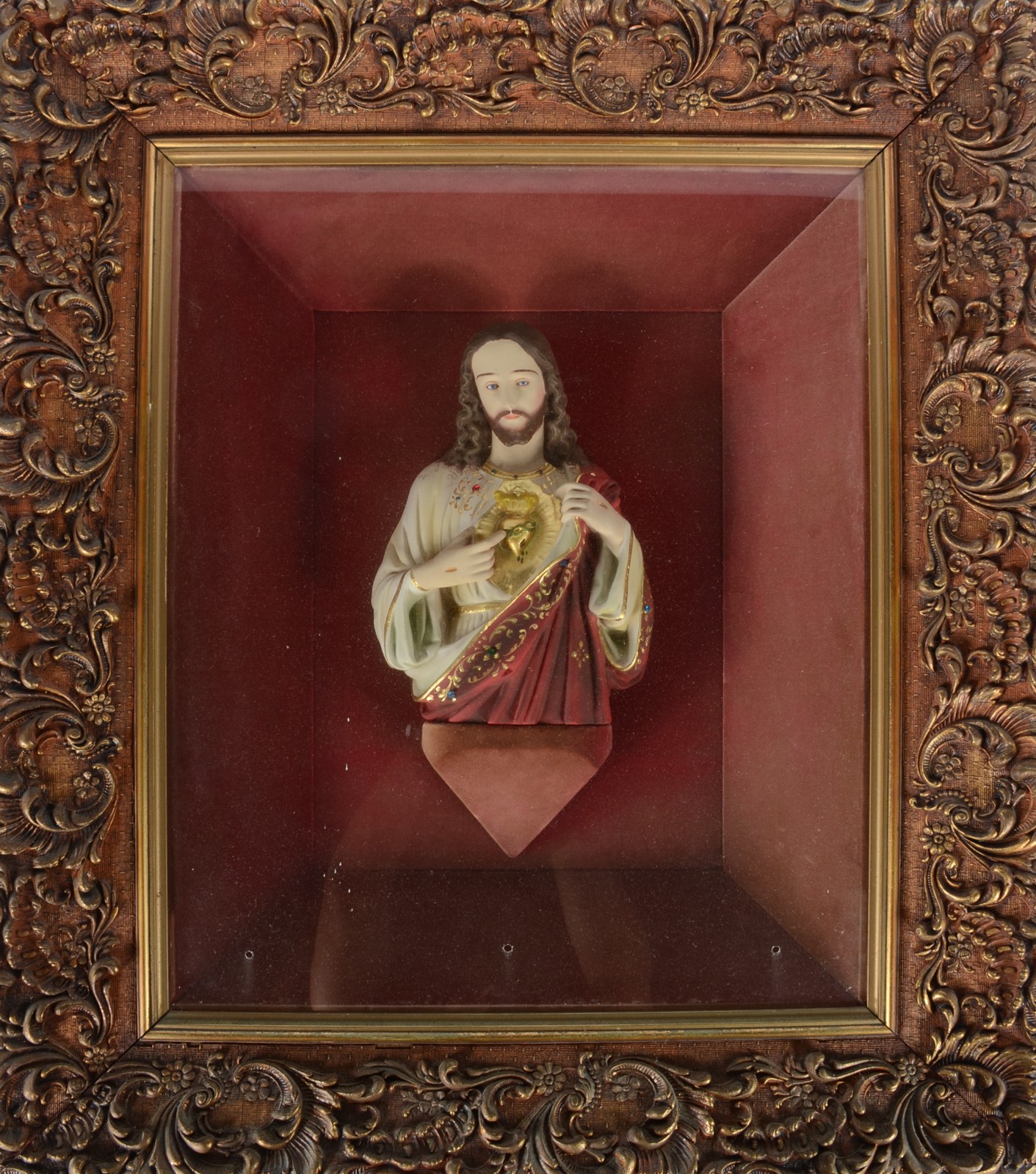 Sagrado coração de Jesus com moldura. - foto 1 de 3