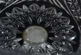 Fruteira de cristal tcheco lapidado, borda reco... - Fruteira de cristal tcheco lapidado, borda recortada.