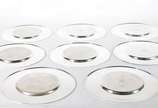 Conjunto com 12 souplats de metal prateado. - Conjunto com 12 souplats de metal prateado.