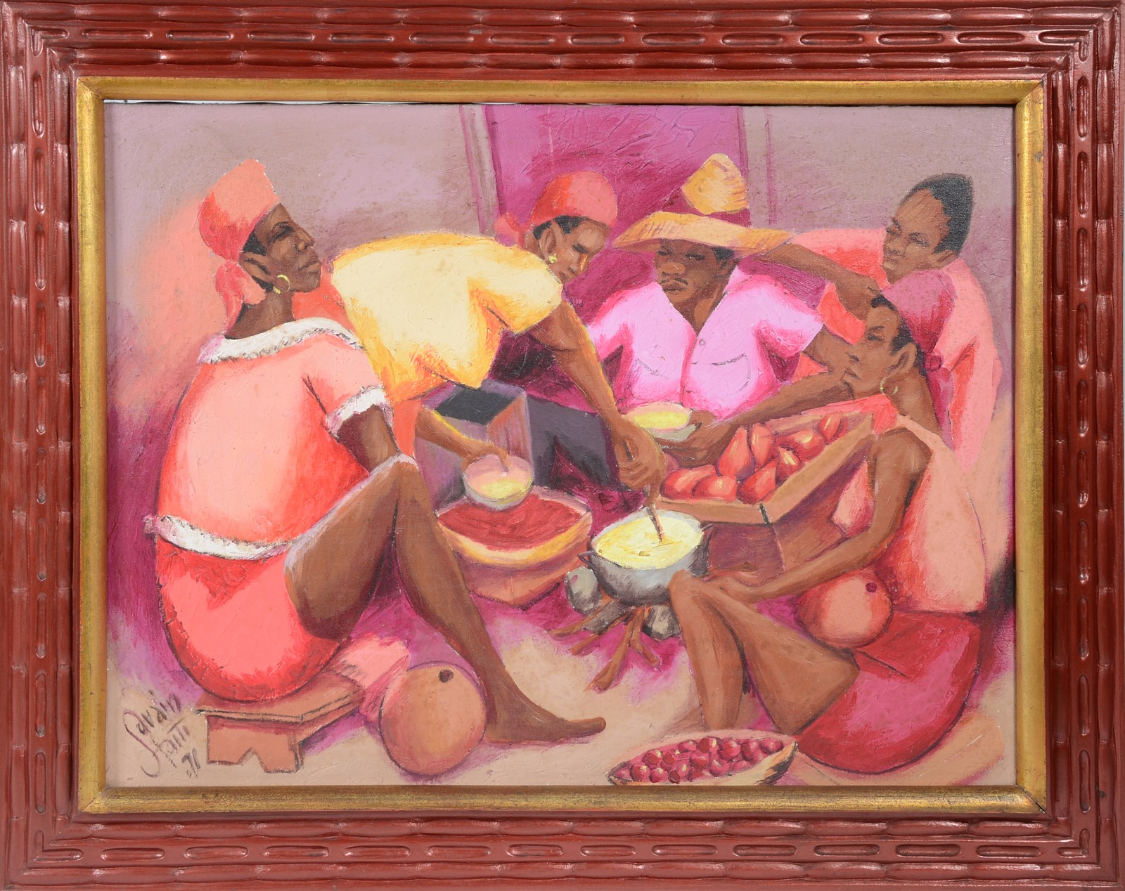 Pétion Savain (1906-1973), Figuras típicas com cestos de frutas - foto 2 de 4