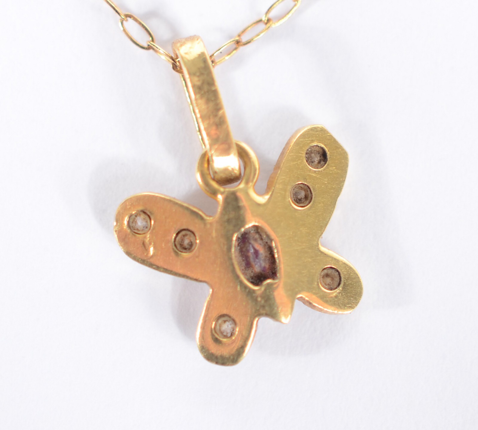 Colar com pendente na forma de borboleta de ouro 18 k., contraste 750... - foto 5 de 8