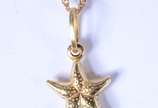 Colar com pendente na forma de estrela do mar d... - Colar com pendente na forma de estrela do mar de ouro 18 k., contraste 750 mls. (Por motivos de segurança a peça não se encontra na loja).