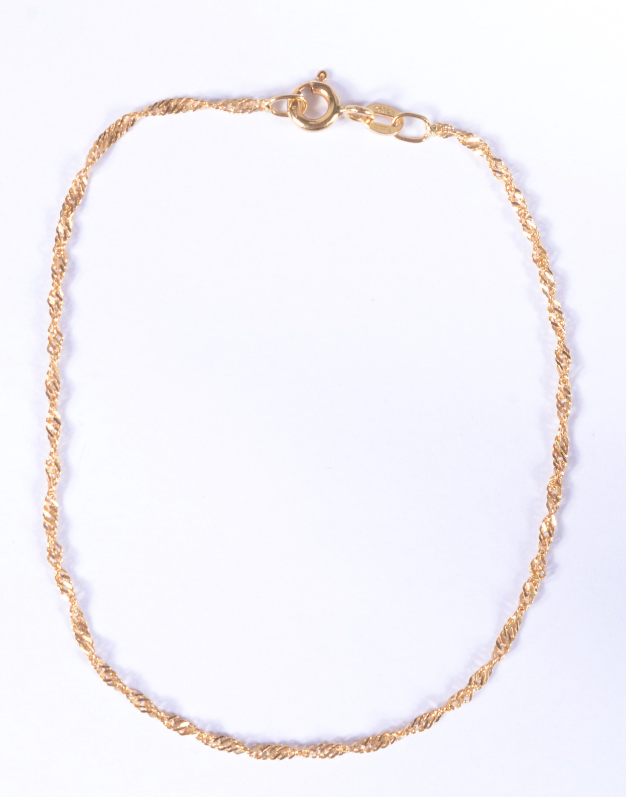 Pulseira em malha torcida de ouro 18 k., contraste 750 mls. (Por... - foto 1 de 6