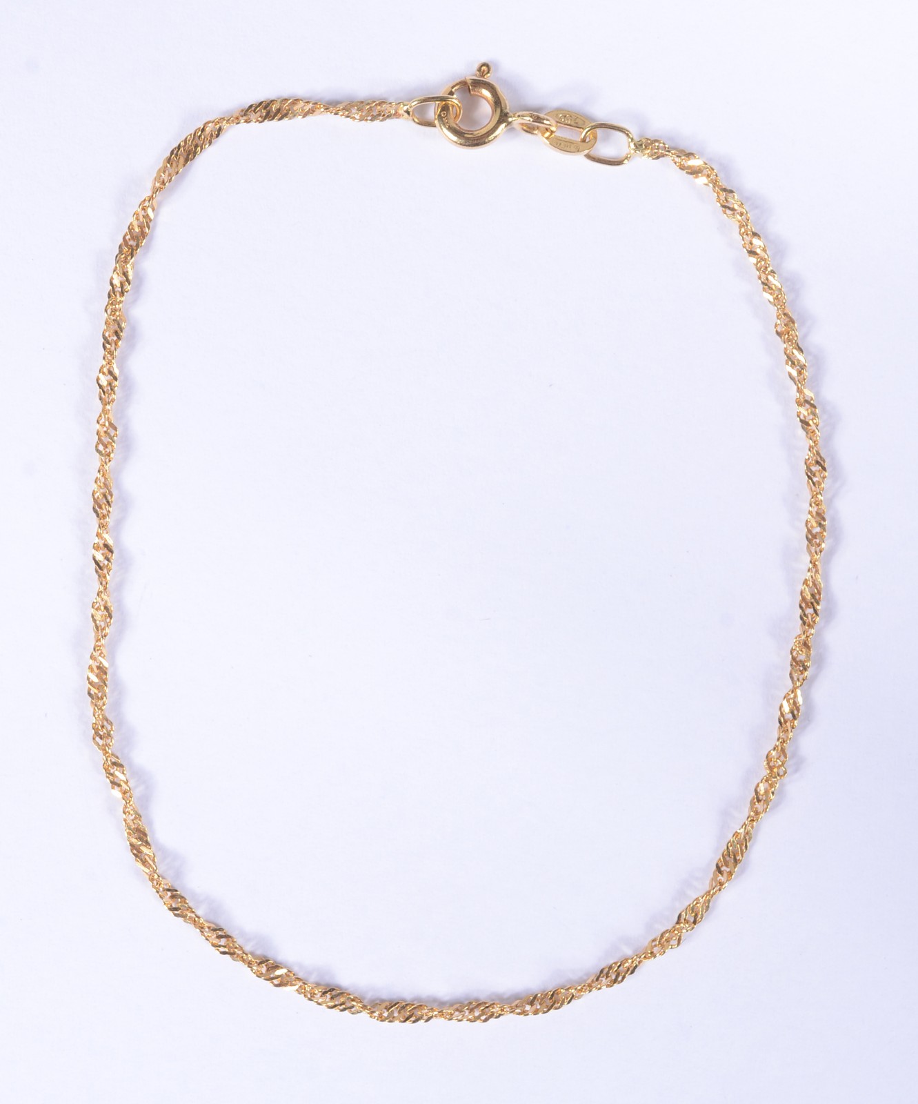 Pulseira em malha torcida de ouro 18 k., contraste 750 mls. (Por... - foto 3 de 6