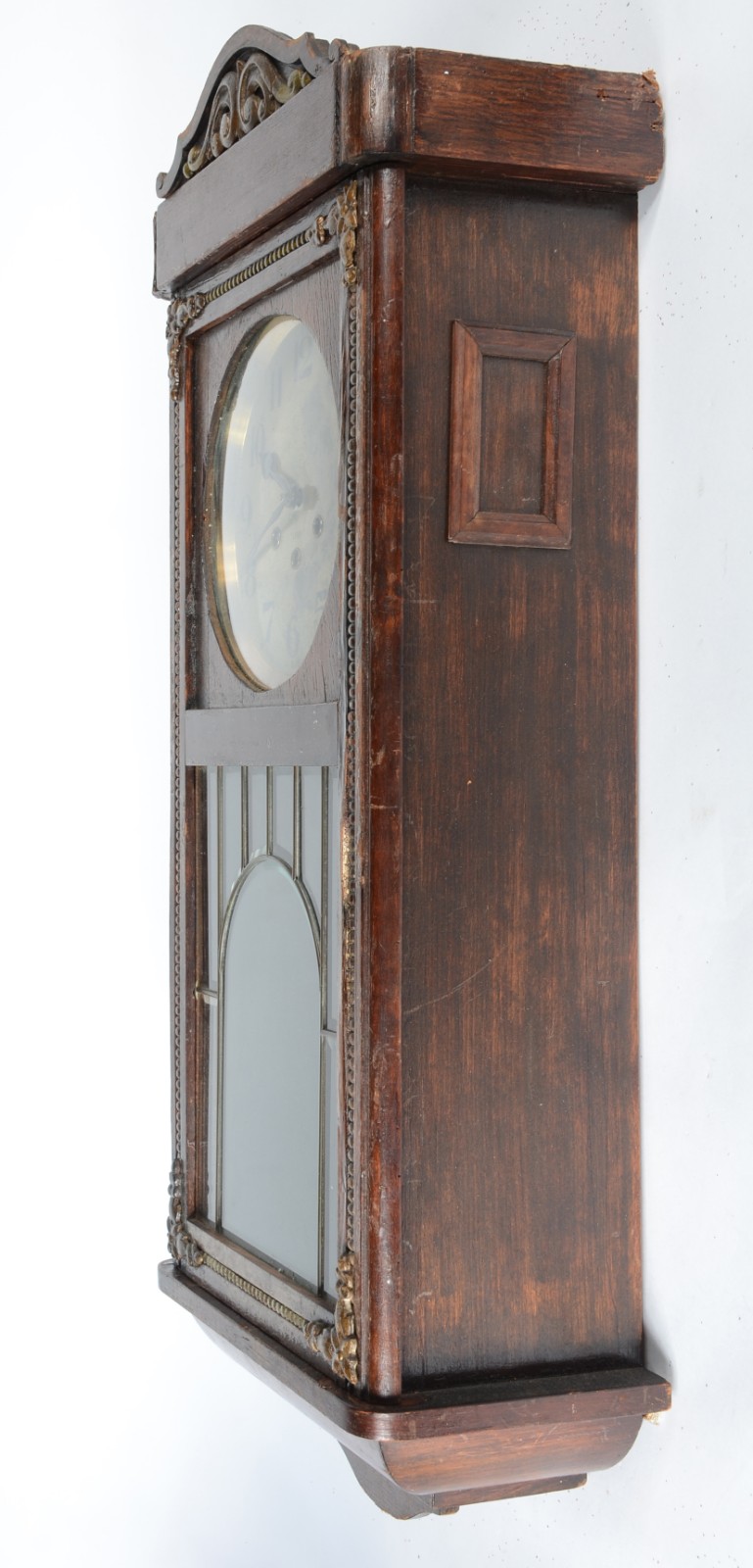 Relógio de parede, caixa de madeira. Máquina parada. Peça NO ESTADO... - foto 4 de 9