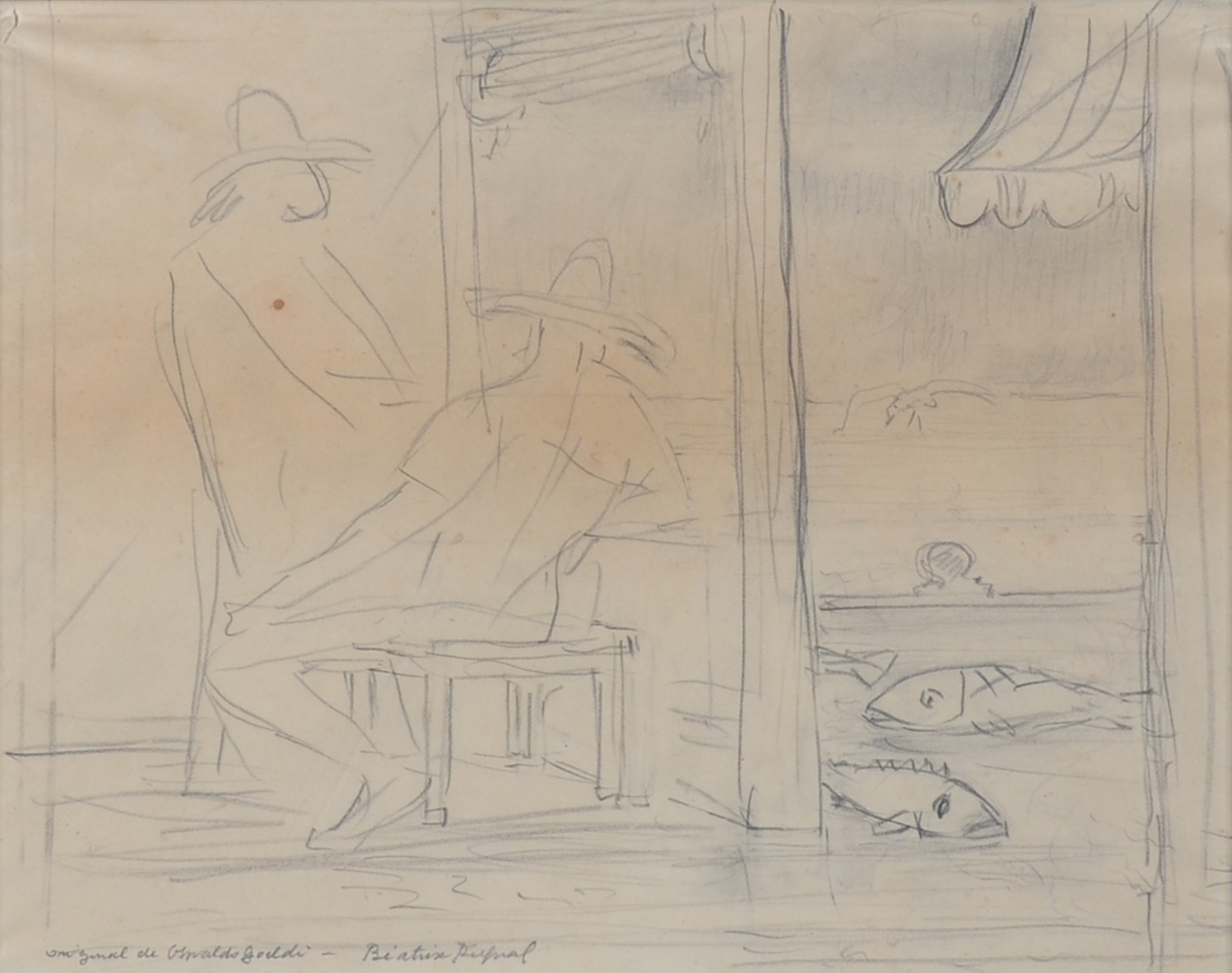 Oswaldo Goeldi (1895-1961), Figuras e peixes - foto 1 de 4
