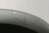 Potiche de porcelana azul e branca. Borda com p... - Potiche de porcelana azul e branca. Borda com pequeno quebrado.