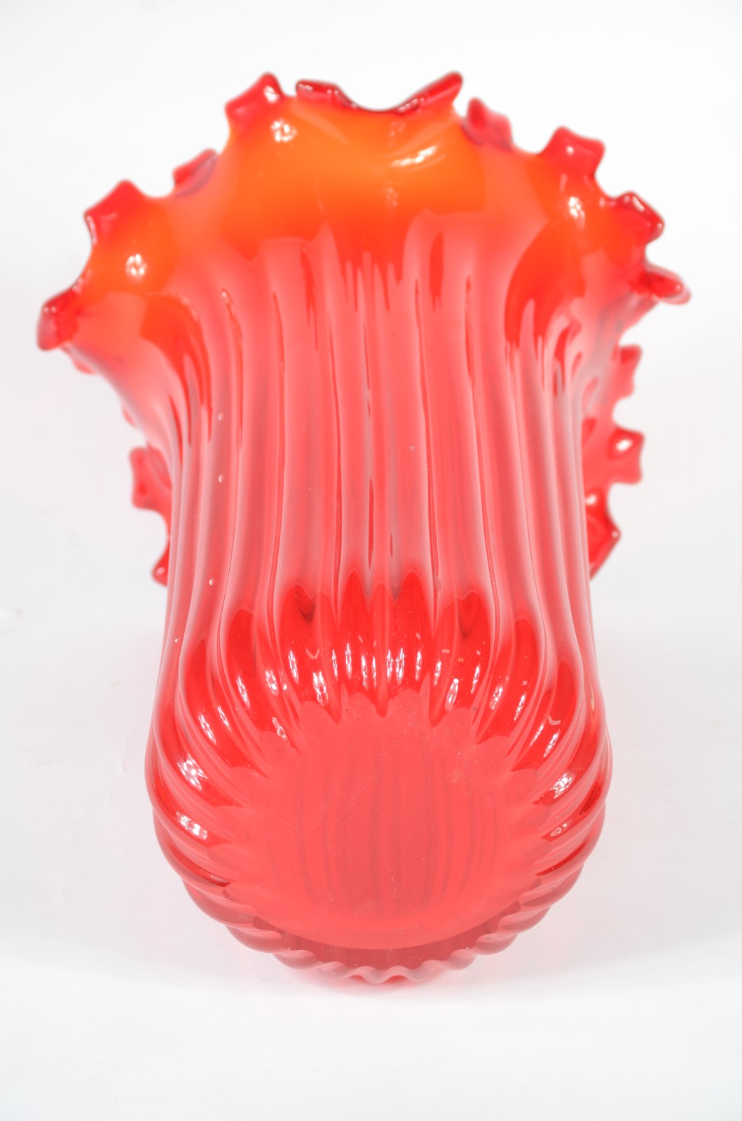 Vaso decorativo de vidro estilo murano na cor vermelha, feitio... - foto 4 de 4