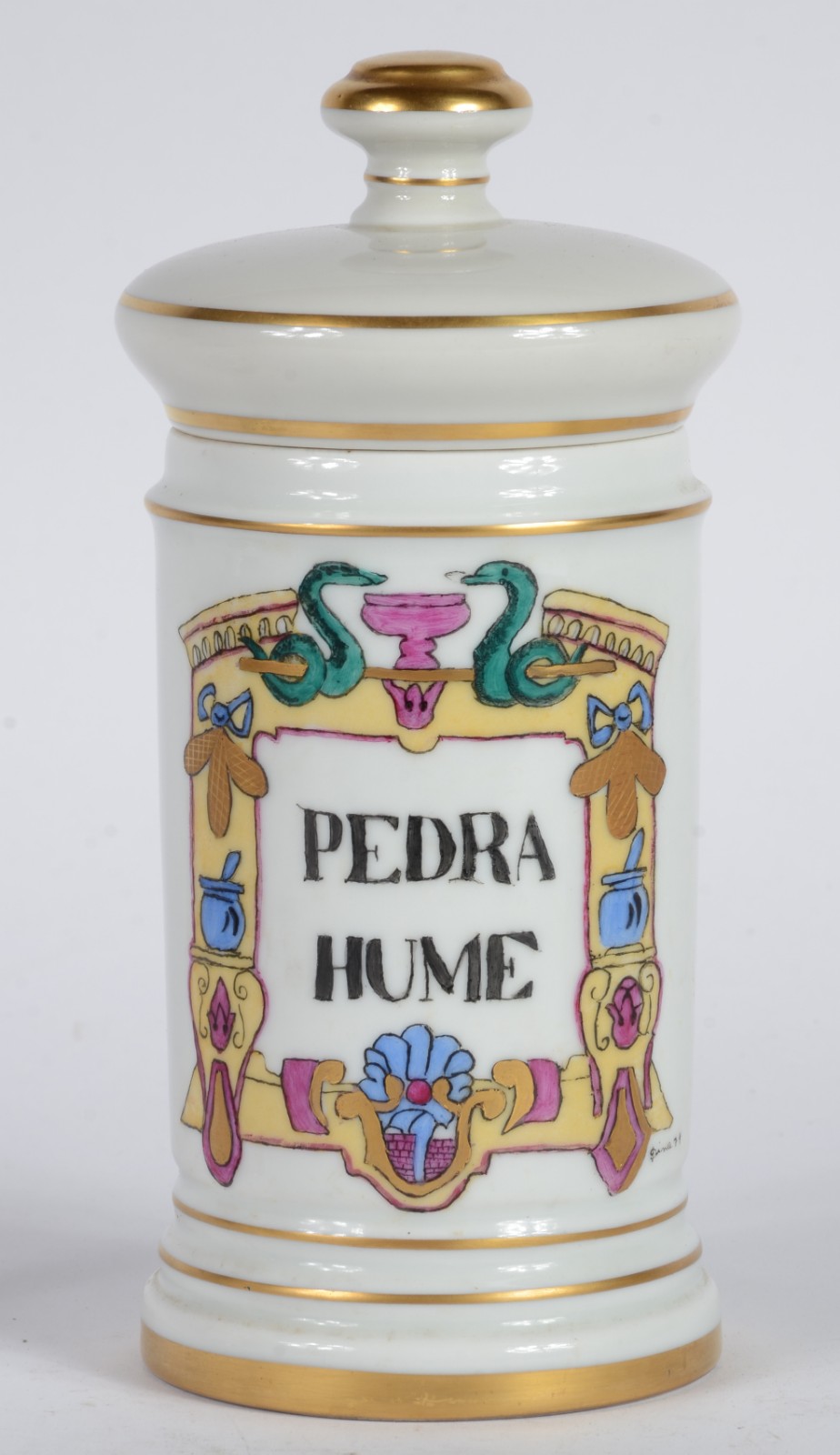 Três potiches de porcelana, sendo o menor português e o maior escrito... - foto 2 de 11