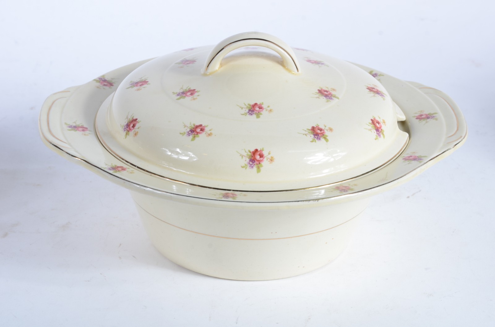 Aparelho de jantar de faiança inglesa na cor creme com flores em... - foto 7 de 11
