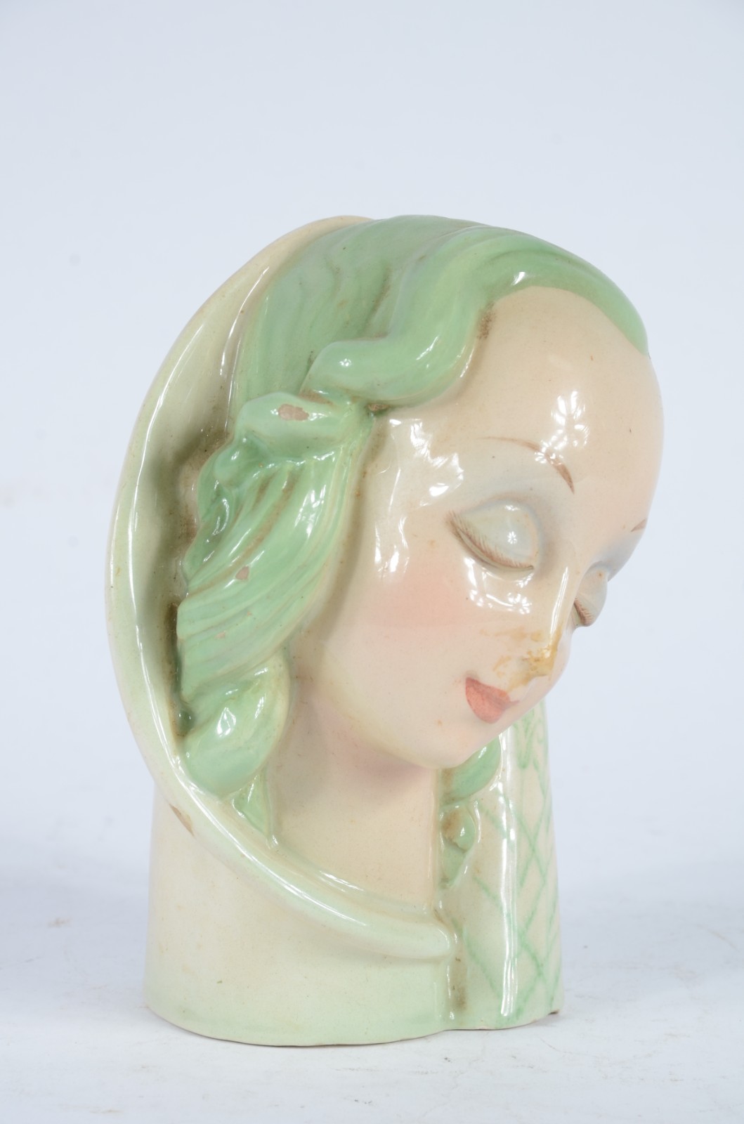 Estatueta Art Deco italiana de porcelana policromada representando... - foto 2 de 8