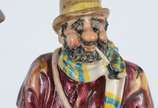 Capo di Monti,  - Escultura de porcelana italiana Capo di Monti - "Guido Cacciapuoti policromada representando "homeless".