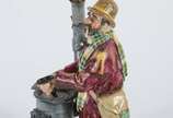 Capo di Monti,  - Escultura de porcelana italiana Capo di Monti - "Guido Cacciapuoti policromada representando "homeless".