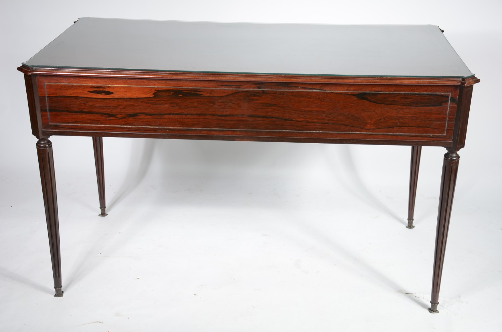 Mesa de escritório de jacarandá com 5 gavetas, pernas cilíndricas... - foto 4 de 6