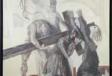 Cândido Portinari (1903-1962), Cena Sacra - Silkscreen.