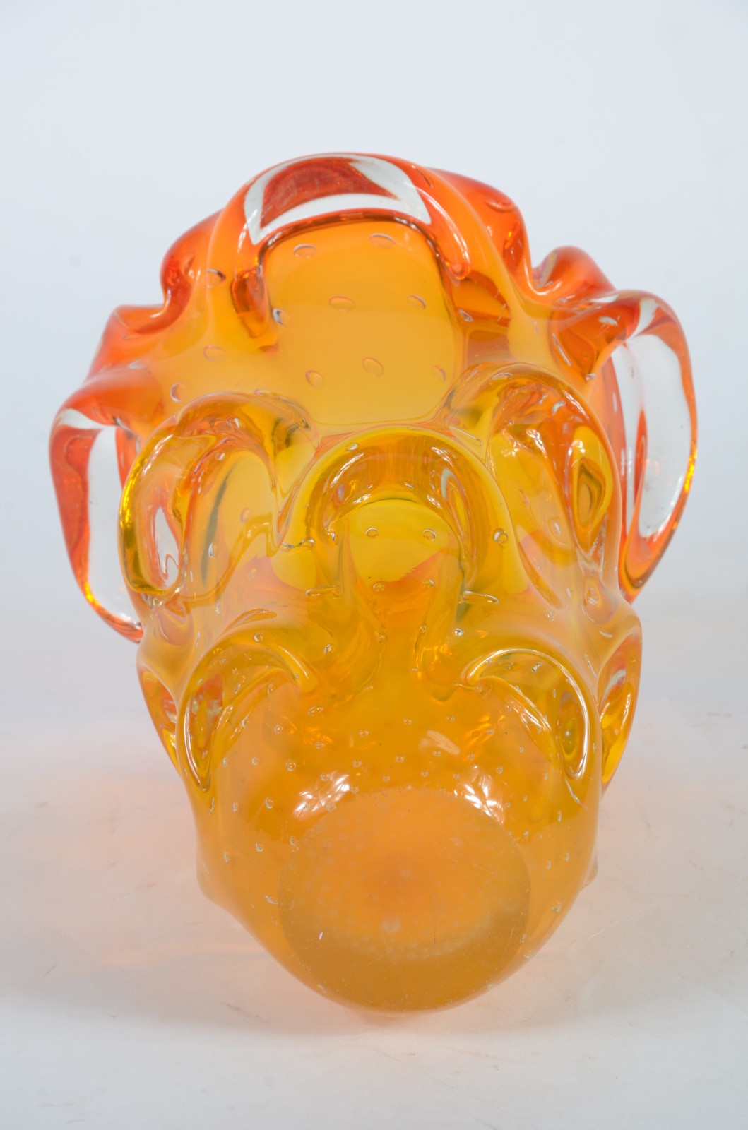 Vaso de murano italiano na cor laranja. Anos 1960. - foto 3 de 3