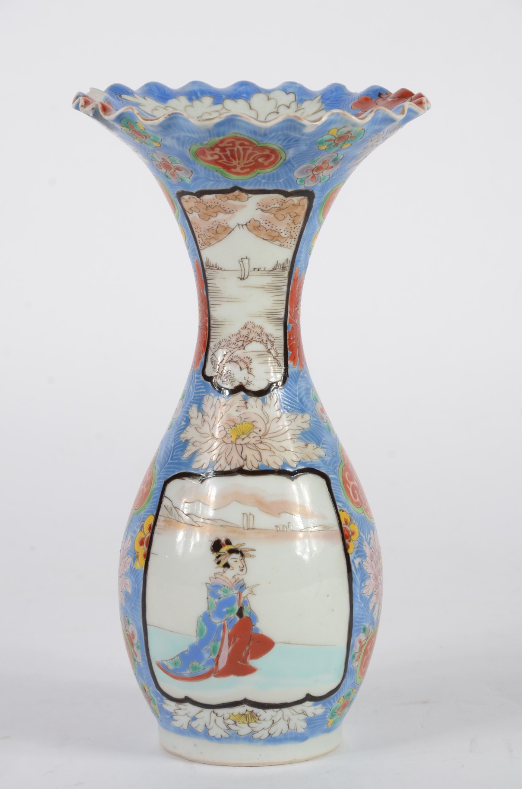 Vaso de porcelana japonesa, gargalo em forma de corola e borda... - foto 3 de 6