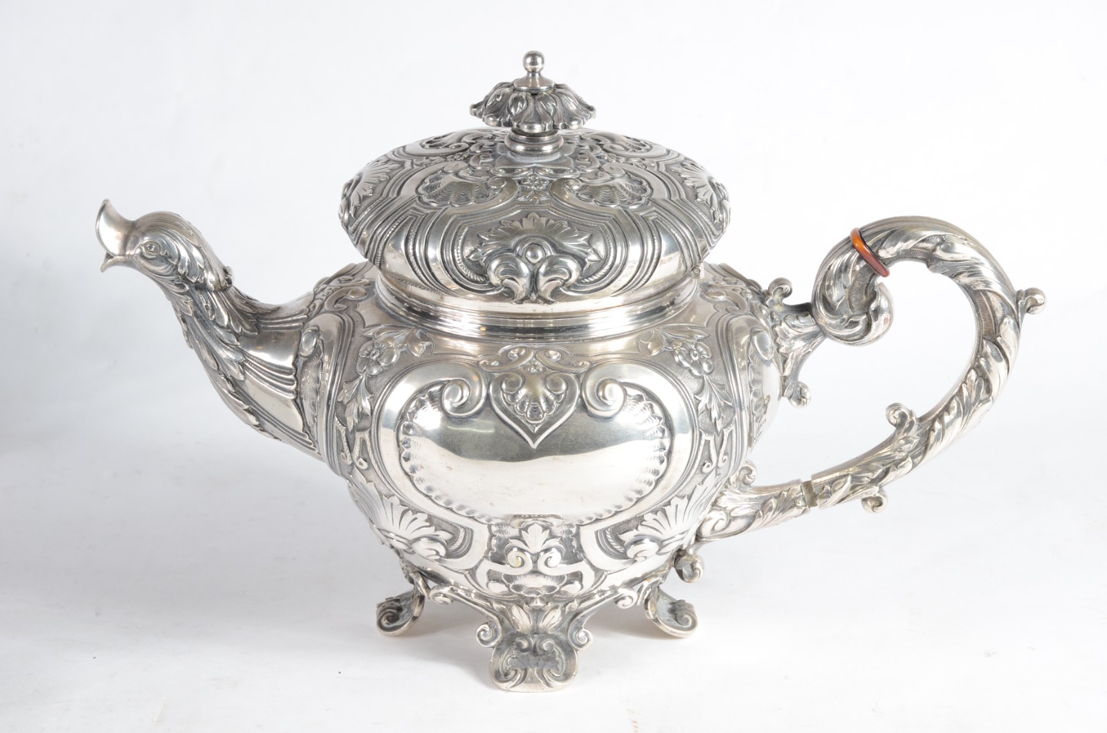 Elegante baixela de chá e café de prata portuguesa, contraste Águia... - foto 4 de 12