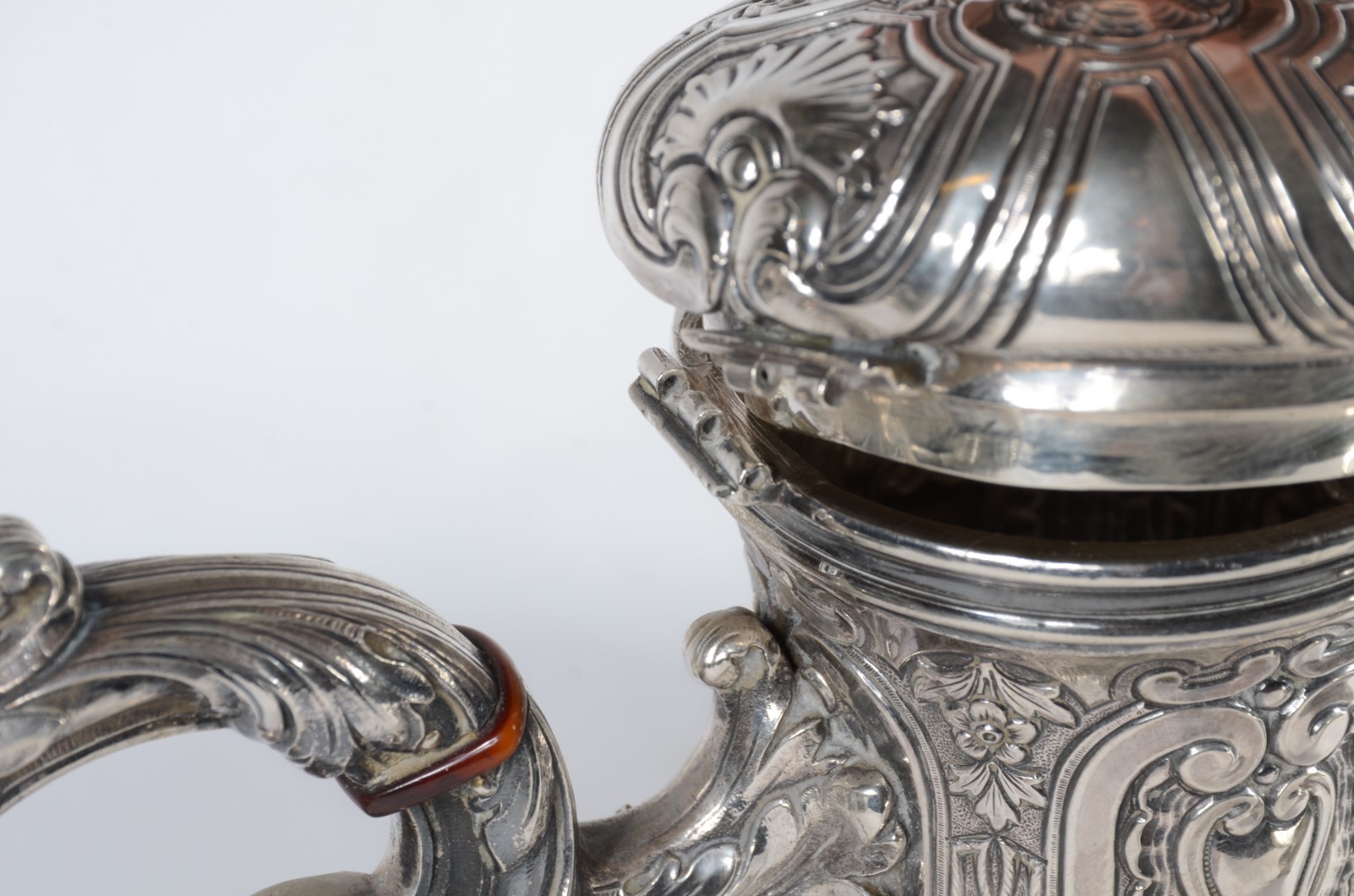 Elegante baixela de chá e café de prata portuguesa, contraste Águia... - foto 9 de 12