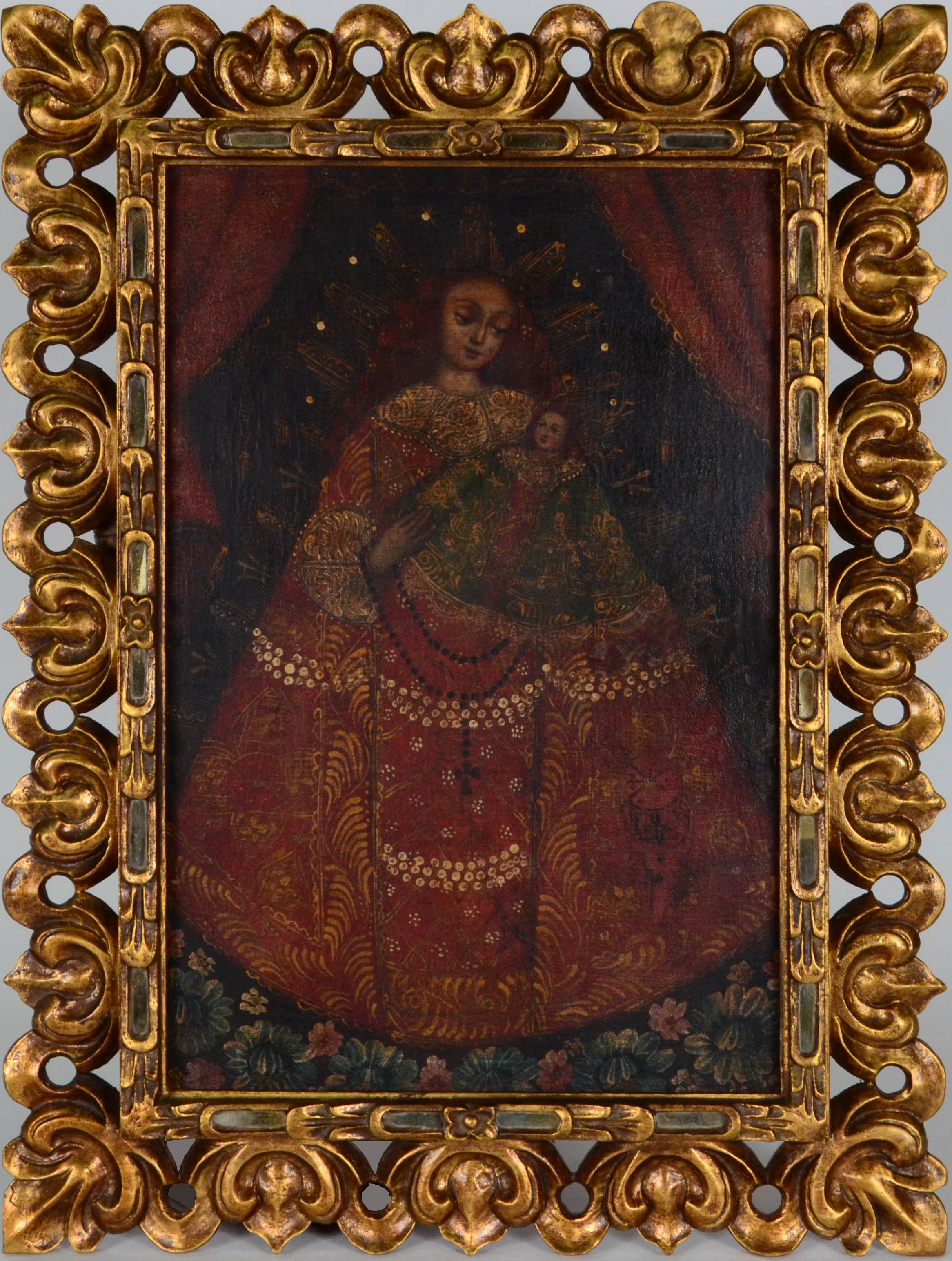 Escola Cusquenha (1538), Nossa Senhora  com menino - foto 1 de 2