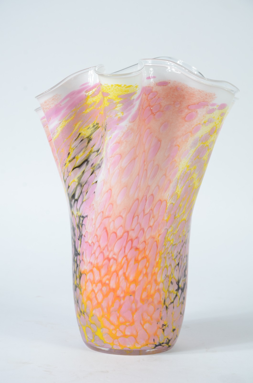 Vaso de vidro decorativo em mesclas coloridas. - foto 2 de 6