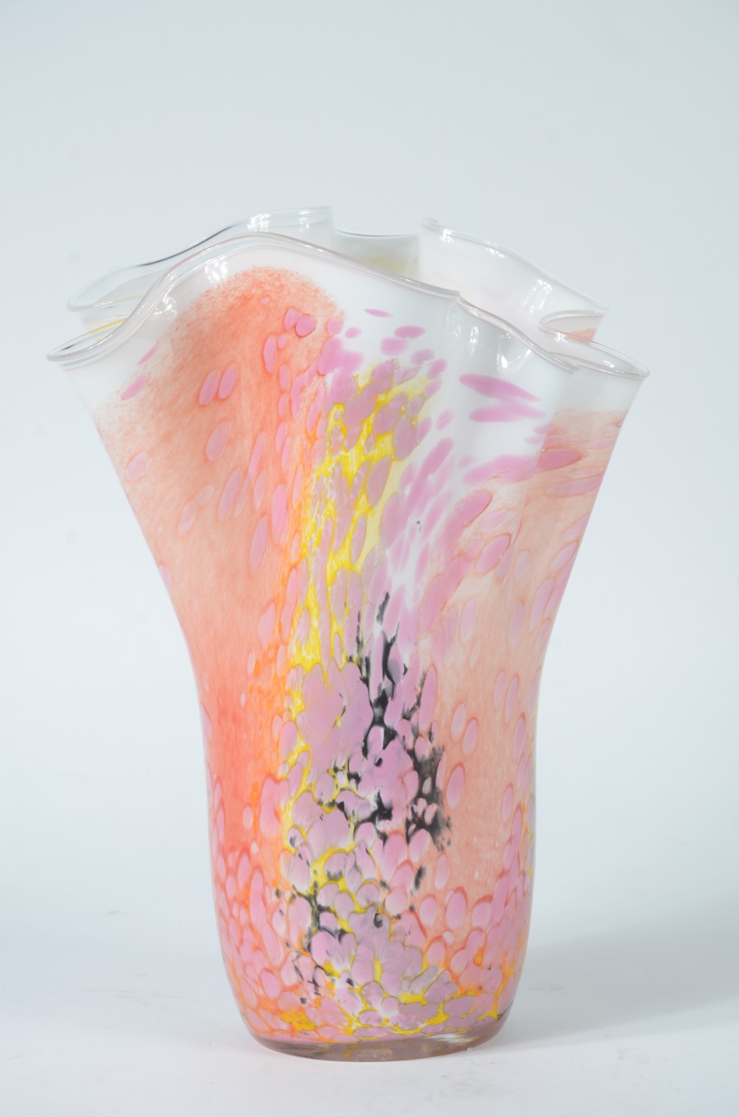 Vaso de vidro decorativo em mesclas coloridas. - foto 4 de 6