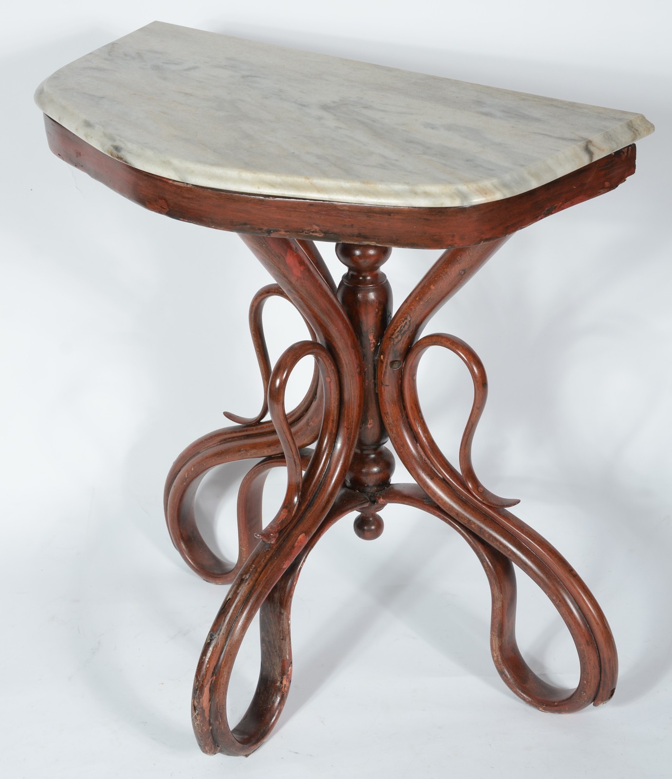 Antigo console austríaco Thonet de madeira nobre, tres pernas... - foto 1 de 6