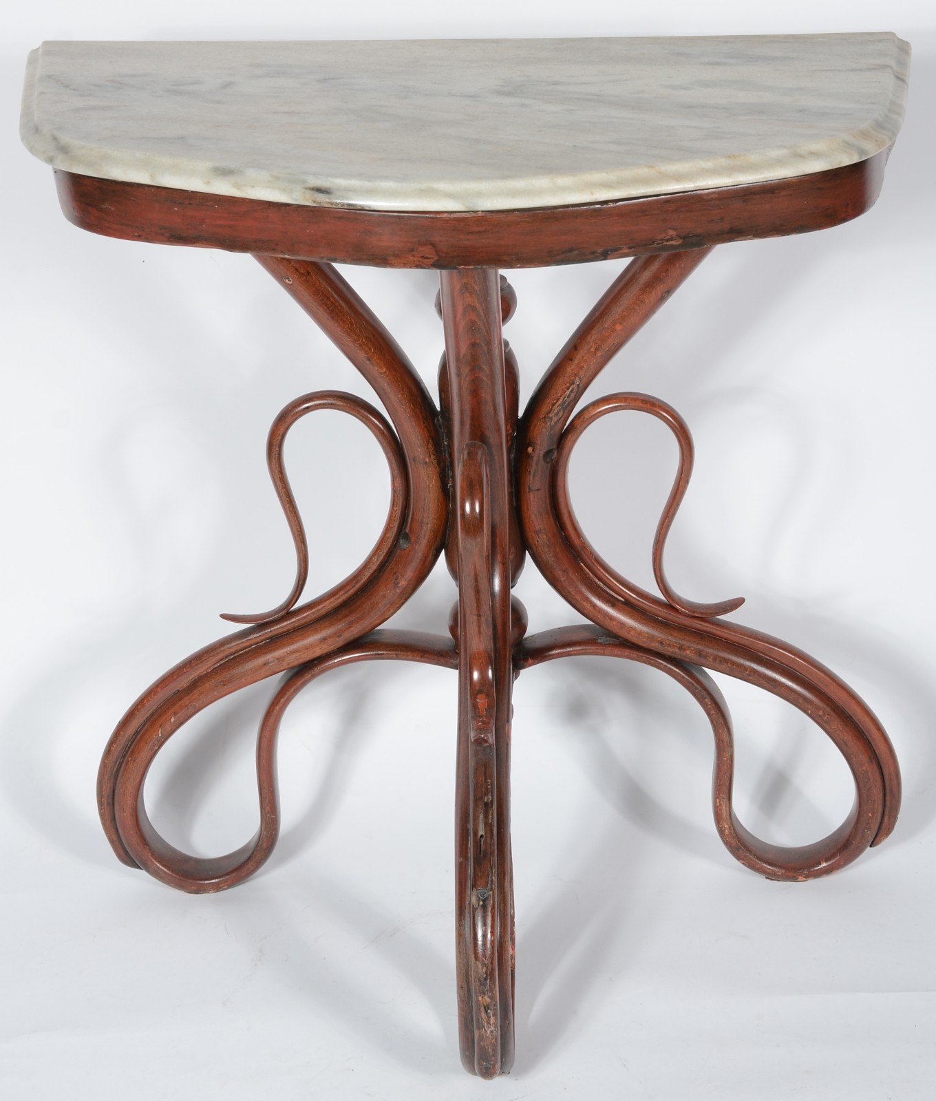Antigo console austríaco Thonet de madeira nobre, tres pernas... - foto 3 de 6