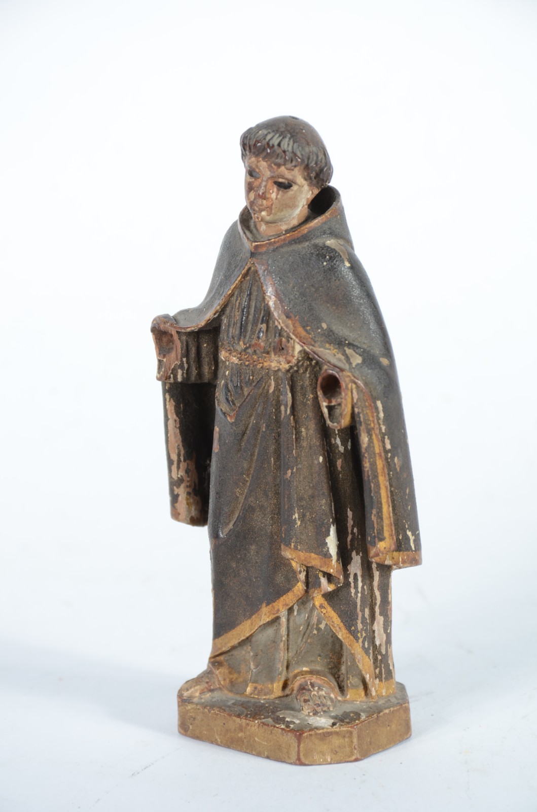 Santo Antônio - Imagem de madeira policromada. Sem as mãos. Desgastes. - foto 2 de 6