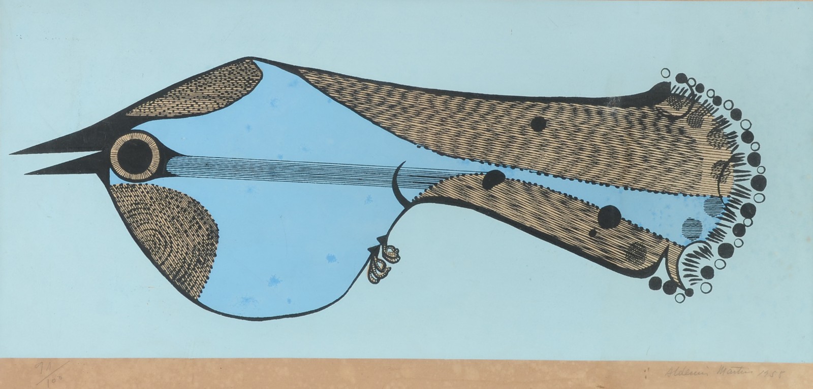 Aldemir Martins (1922-2006), Pássaro Azul - foto 1 de 5
