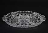 Petisqueira de cristal tcheco lapidado. - Petisqueira de cristal tcheco lapidado.