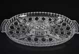 Petisqueira de cristal tcheco lapidado. - Petisqueira de cristal tcheco lapidado.