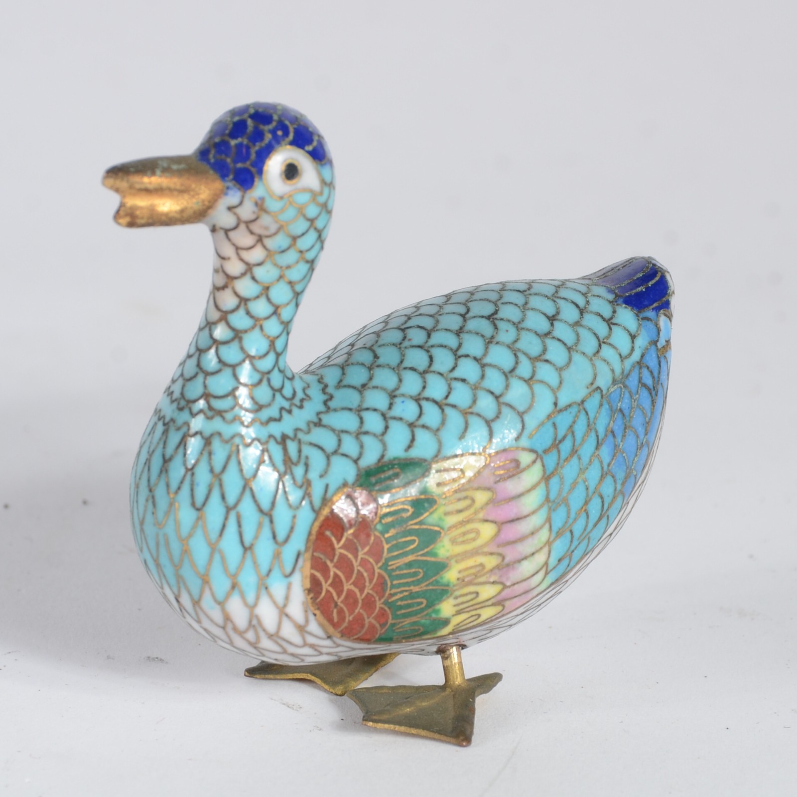 Cinco peças diversas orientais, sendo: bomboniere e pato de cloisoné... - foto 4 de 10