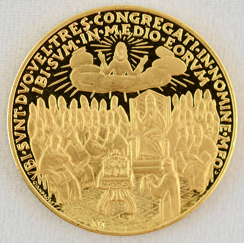 Medalha comemorativa, de ouro amarelo 900/1000, Concilio Ecumenico... - foto 1 de 3