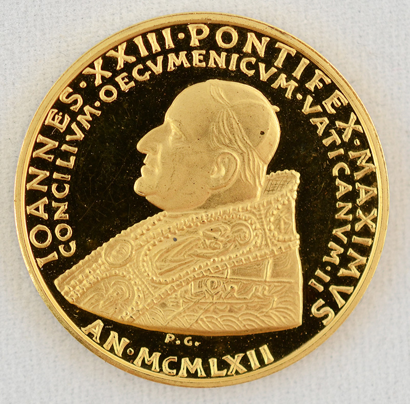 Medalha comemorativa, de ouro amarelo 900/1000, Concilio Ecumenico... - foto 2 de 3